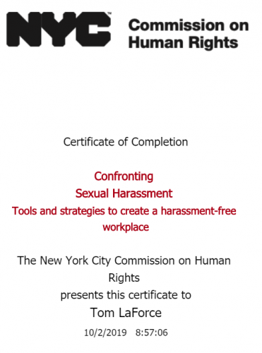 New York Free Sexual Harassment Training Review Laforce Teamwork Services 